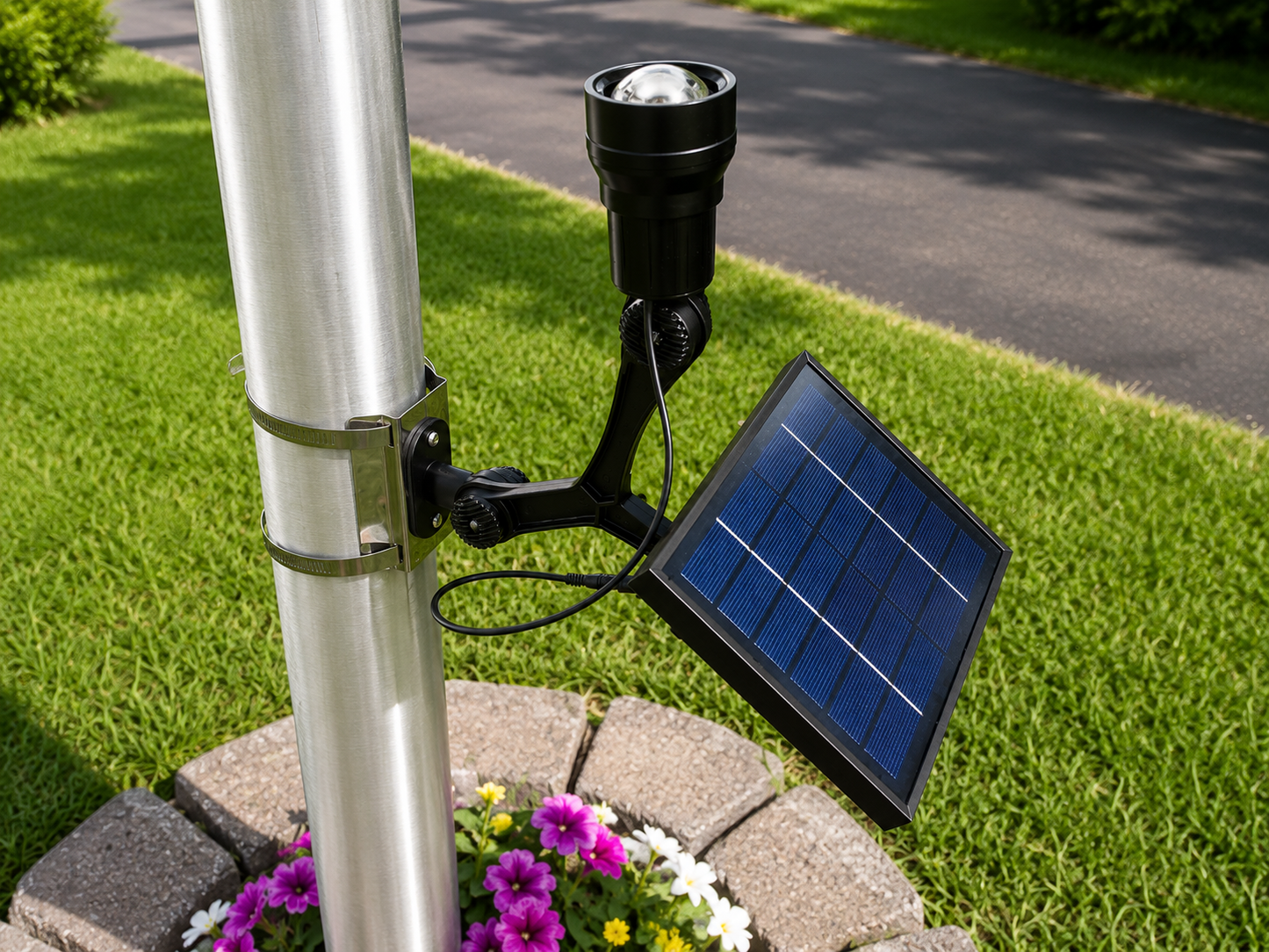 Commercial Solar Flagpole Light Ultra Series Cree - Fixed