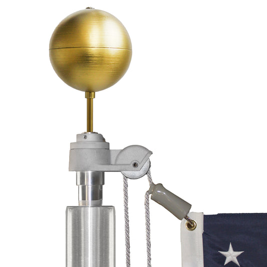 20 ft Aluminum Flagpole, External Revolving