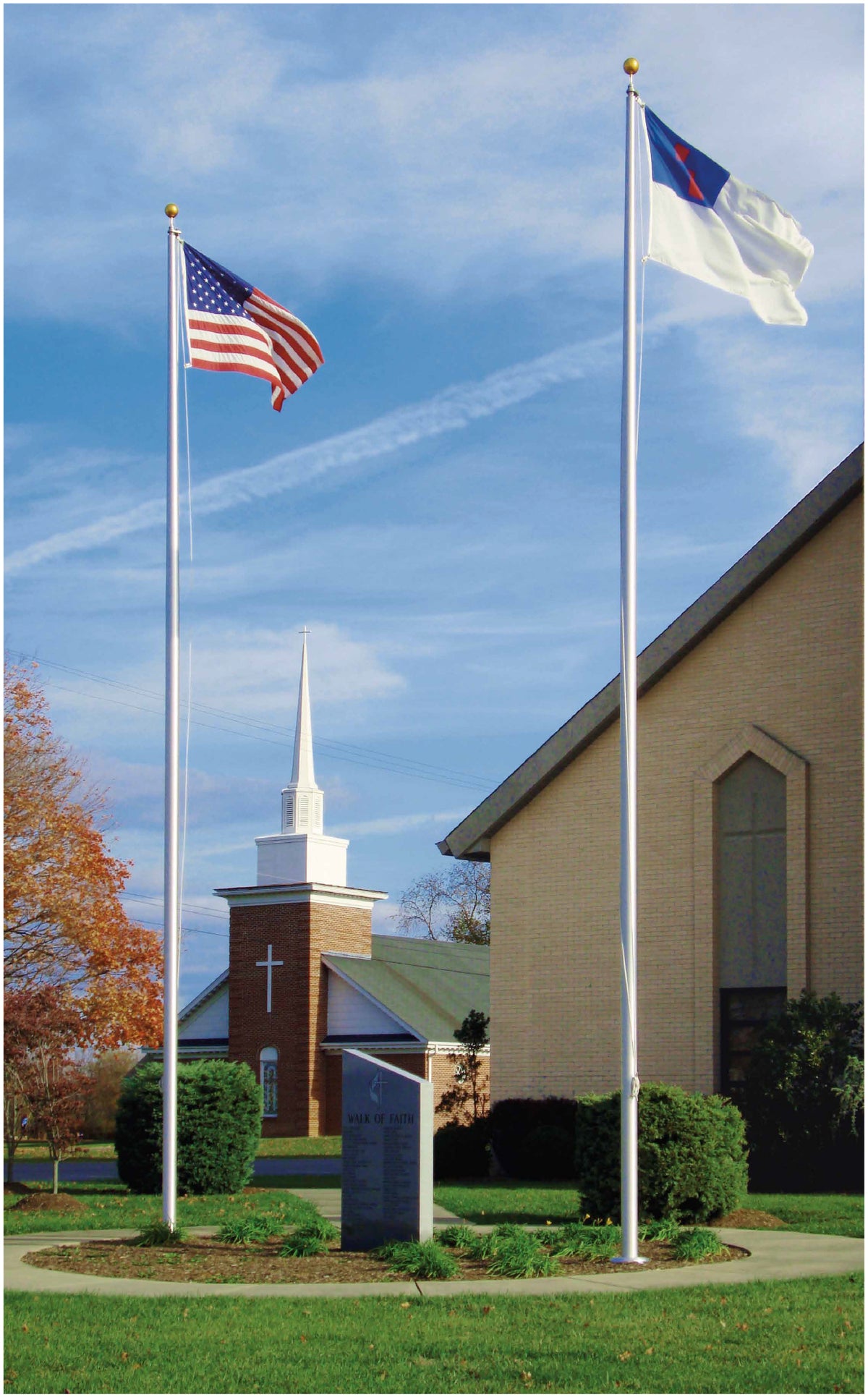 20 ft Aluminum Flagpole, External Stationary