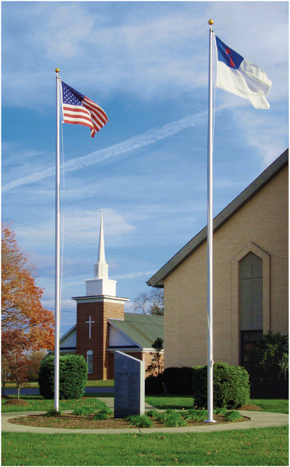 20 ft Aluminum Flagpole, External Stationary
