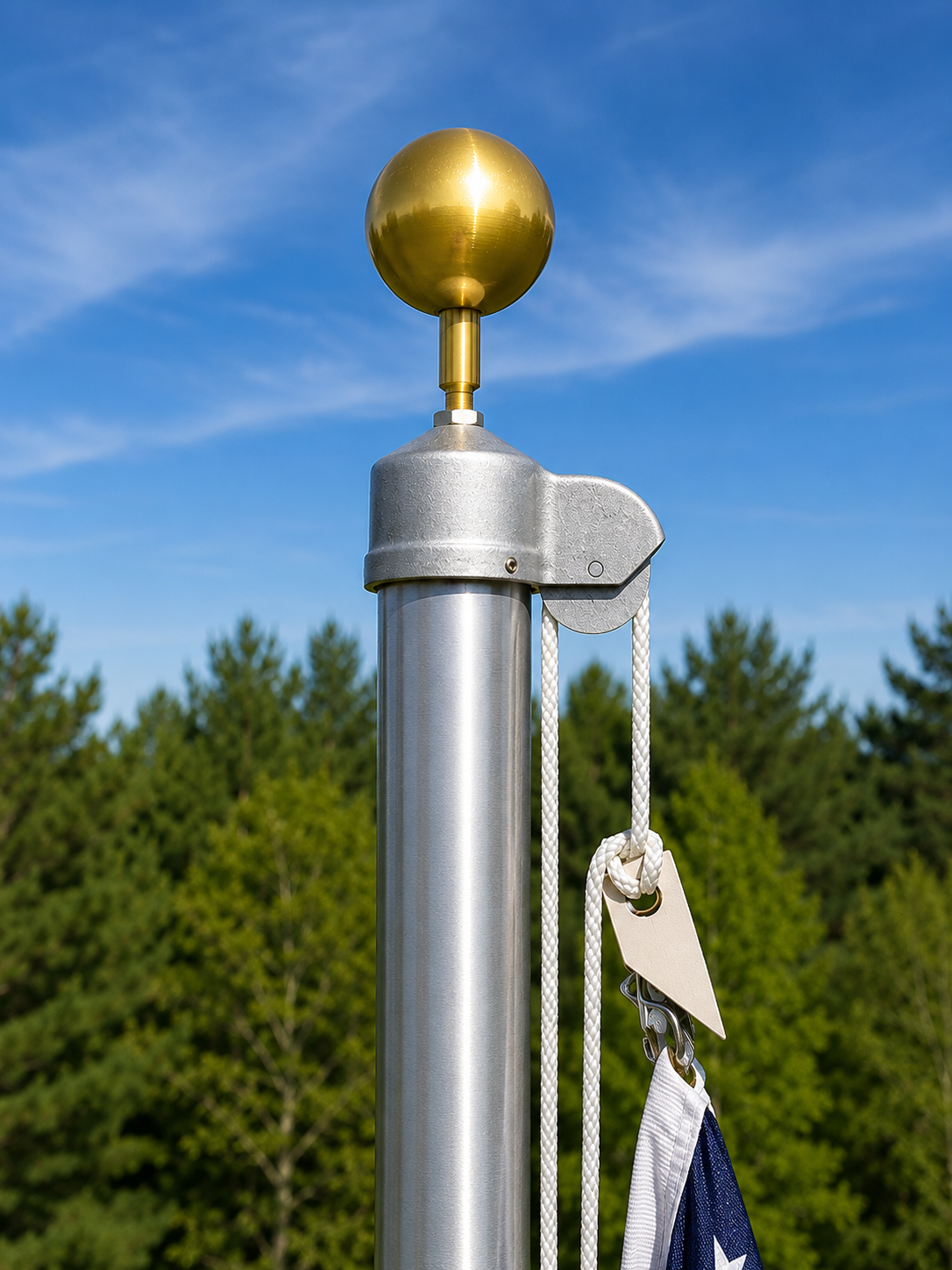 25 ft Aluminum Flagpole, External Stationary