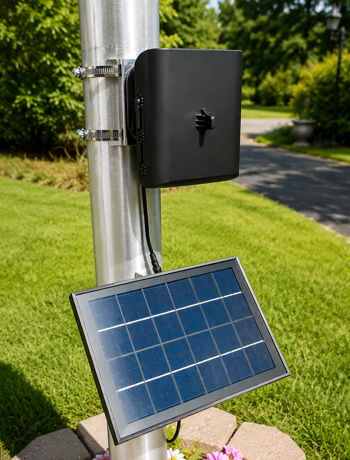 Entry Level Commercial Solar Flagpole Light 4LED